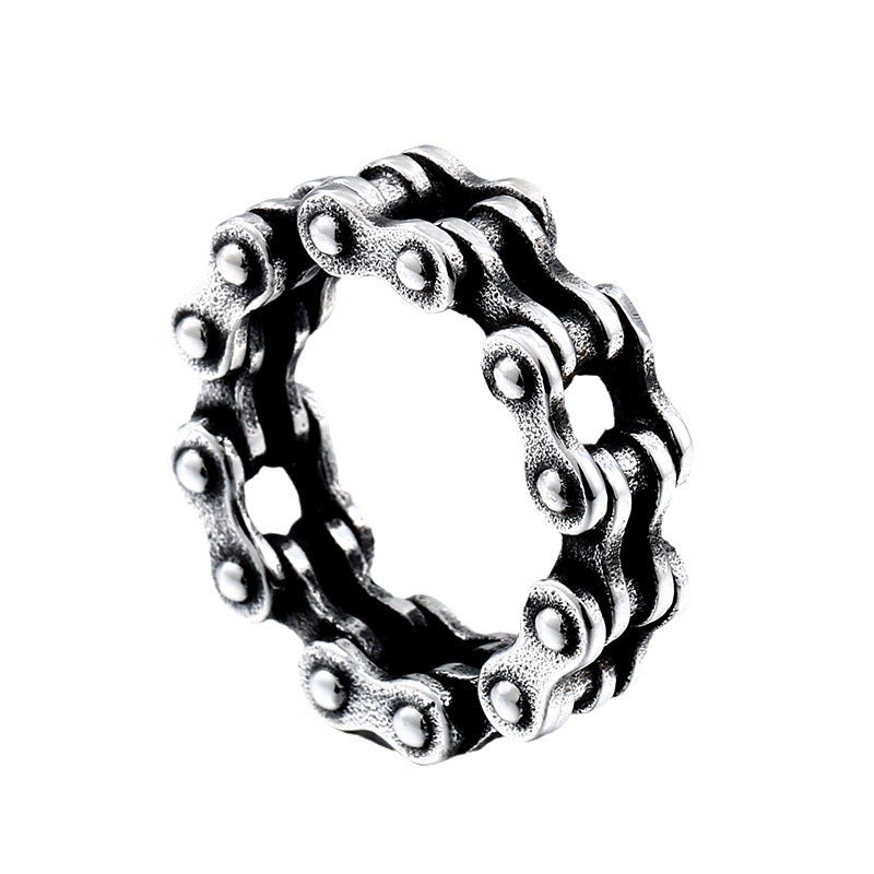 Wholesale retro personalized bicycle chain stainless steel ring